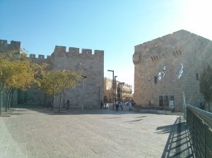 Not the Jewish quarter.  This is Jaffa Gate at 9am.